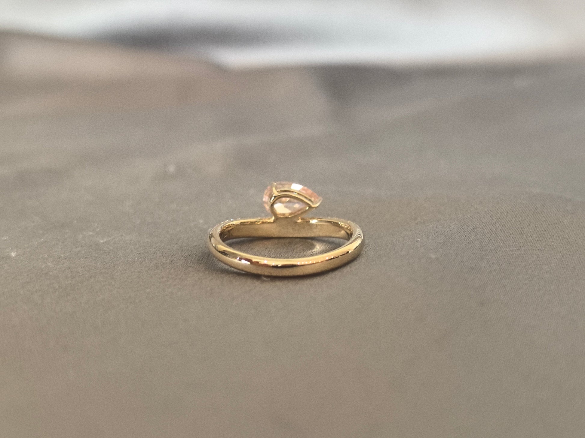 Pave-set pink diamond gradient ring - Prong Set - Modern asymmetric design aesthetic