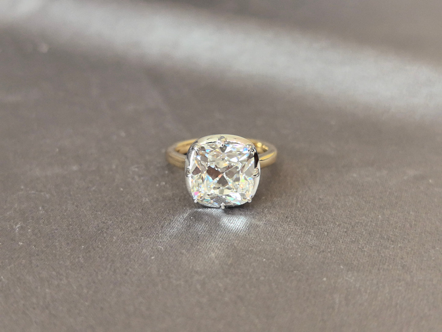 Cushion-Cut Lab Diamond Solitaire Ring - Prong Setting - Modern Minimalist Design