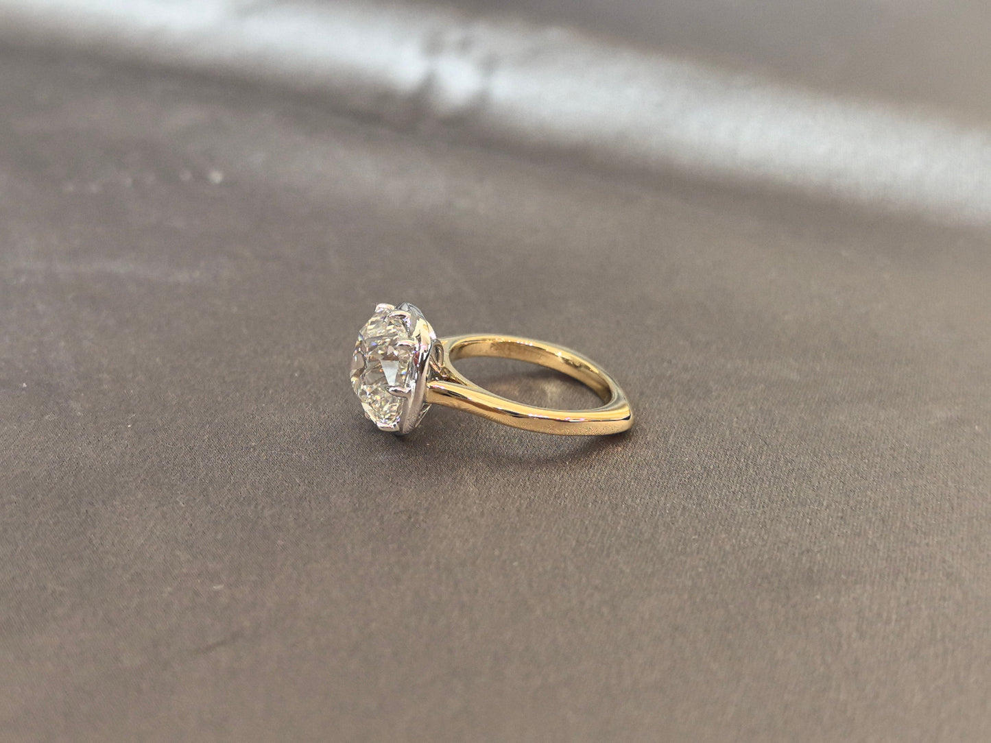 Cushion-Cut Lab Diamond Solitaire Ring - Prong Setting - Modern Minimalist Design