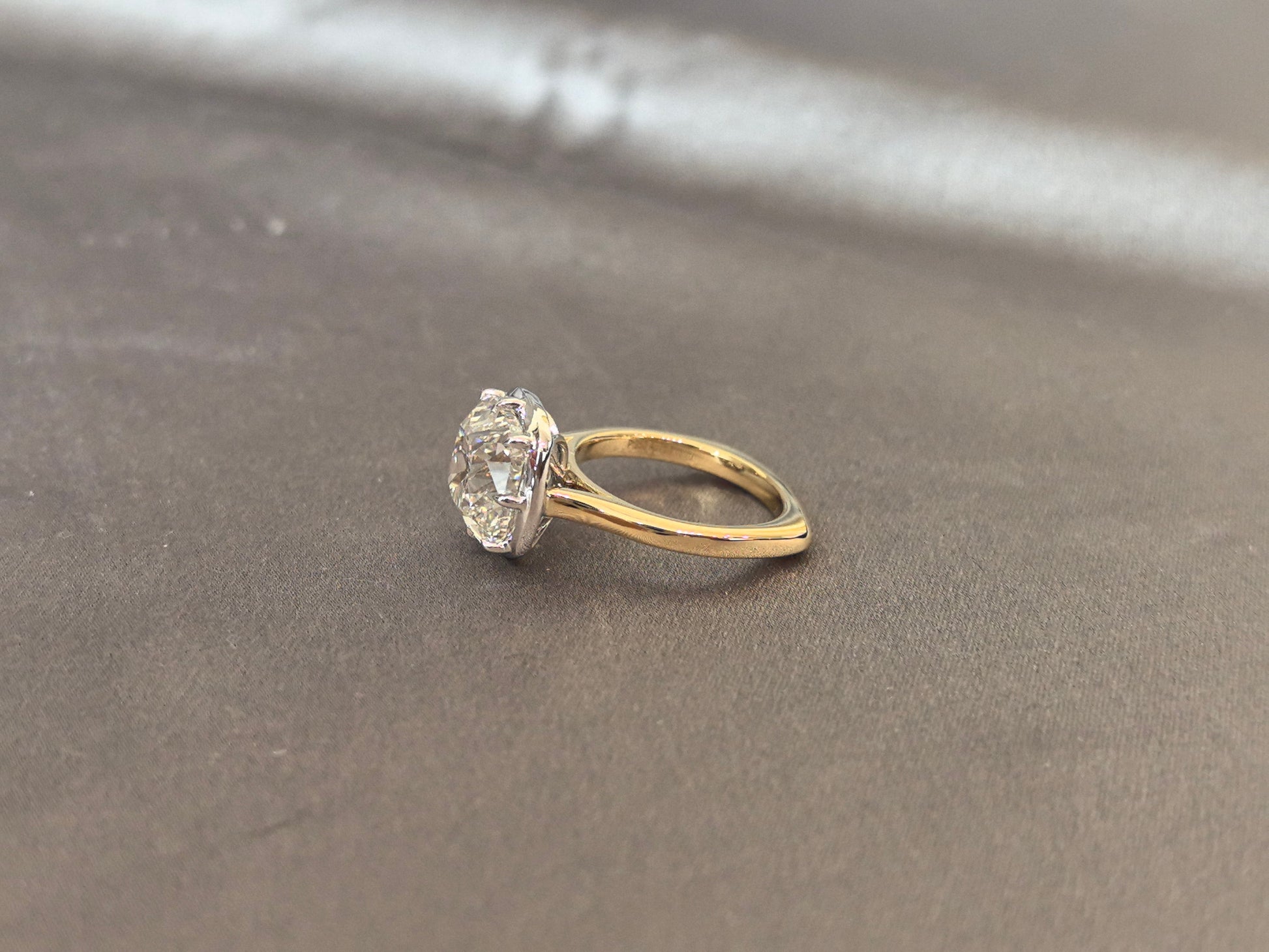 Cushion-Cut Lab Diamond Solitaire Ring - Prong Setting - Modern Minimalist Design