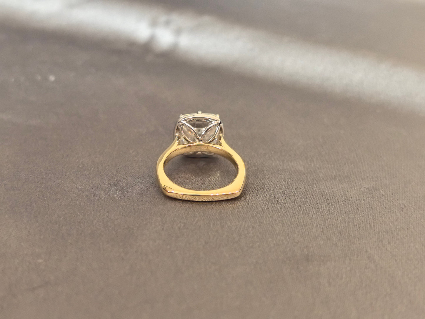 Cushion-Cut Lab Diamond Solitaire Ring - Prong Setting - Modern Minimalist Design
