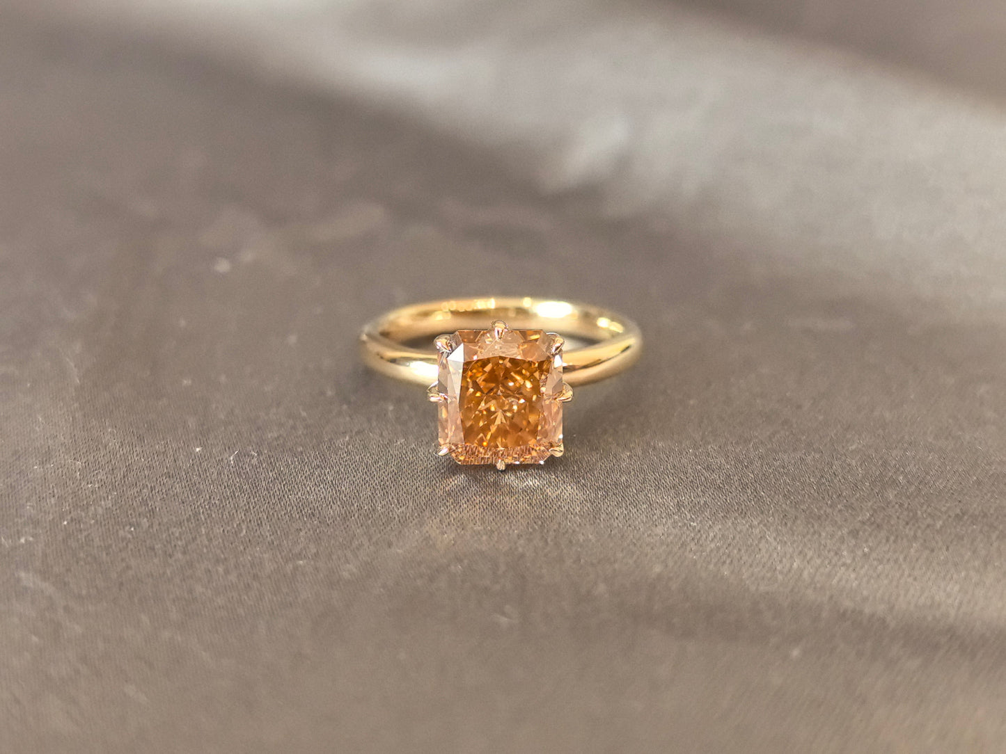 Fancy Brown Diamond Radiant-Cut Solitaire Ring - Prong-Set - Elegant Non-Traditional Engagement Ring