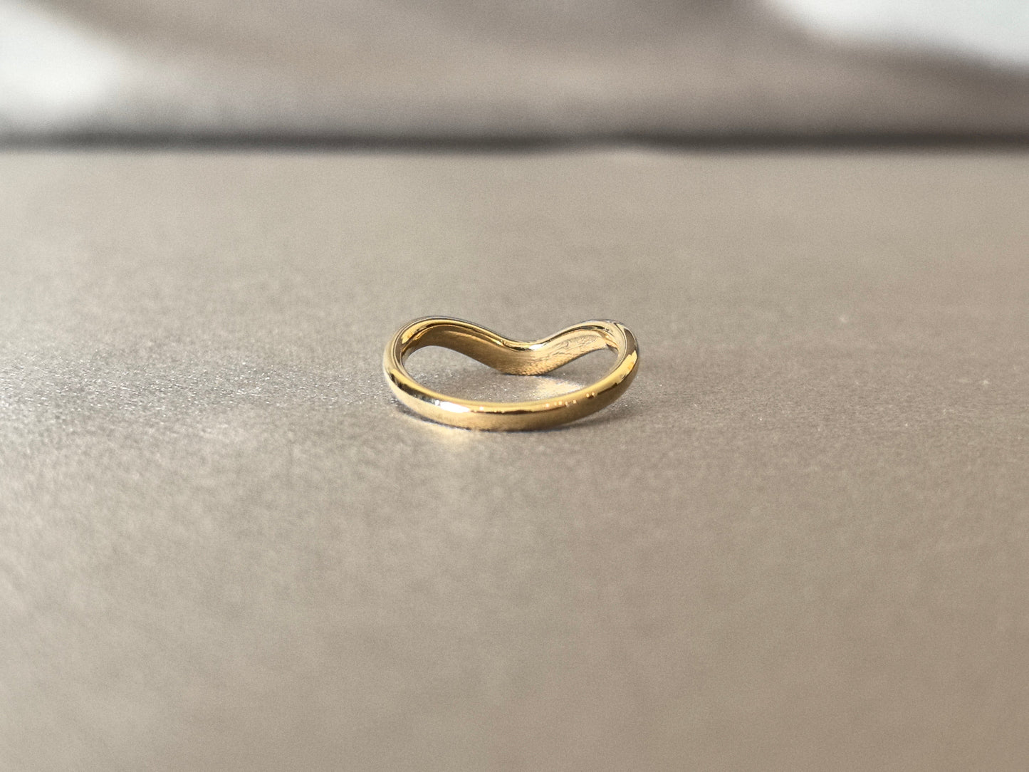 Curved V-Shaped Gold Ring for Engagement Rings - Durable Snag-Free Finish - Timeless Curved Promise Ring