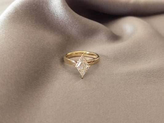 Kite-Cut Lab-Grown Diamond Solitaire Ring - Prong-Set - Refined Low-Profile Comfort-Fit Ring