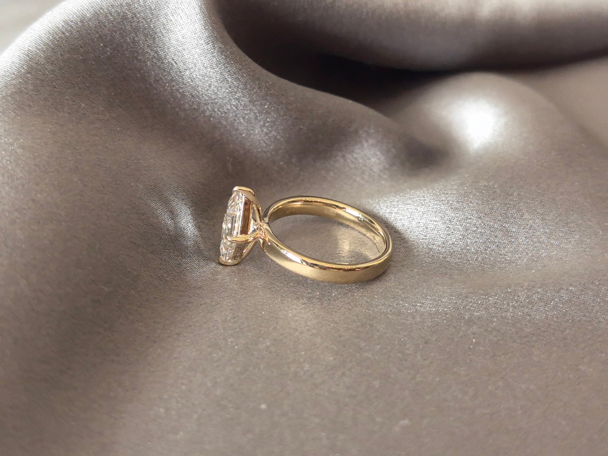 Kite-Cut Lab-Grown Diamond Solitaire Ring - Prong-Set - Refined Low-Profile Comfort-Fit Ring