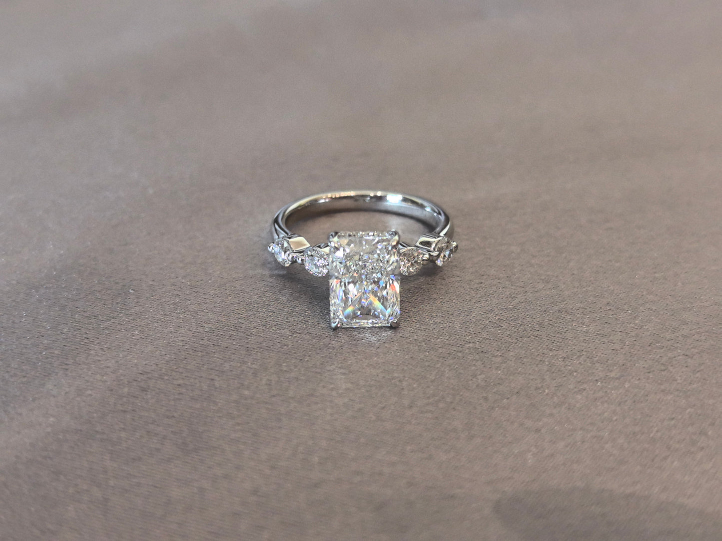 Radiant-Cut Diamond Split Shank Ring - Prong-Set - Hypoallergenic Fine Jewelry