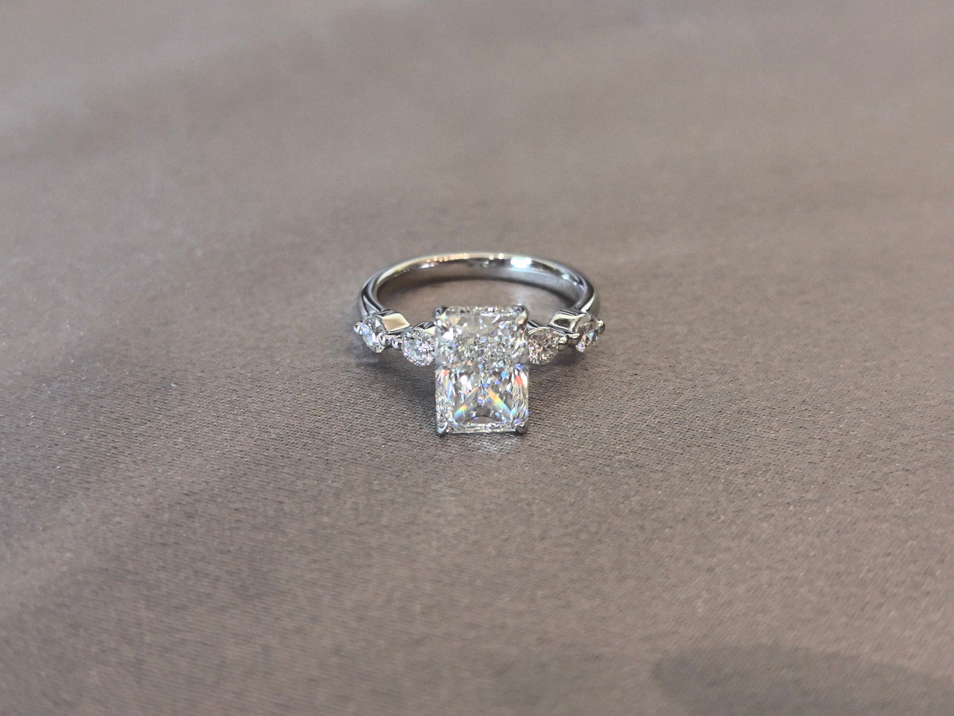 Radiant-Cut Diamond Split Shank Ring - Prong-Set - Hypoallergenic Fine Jewelry