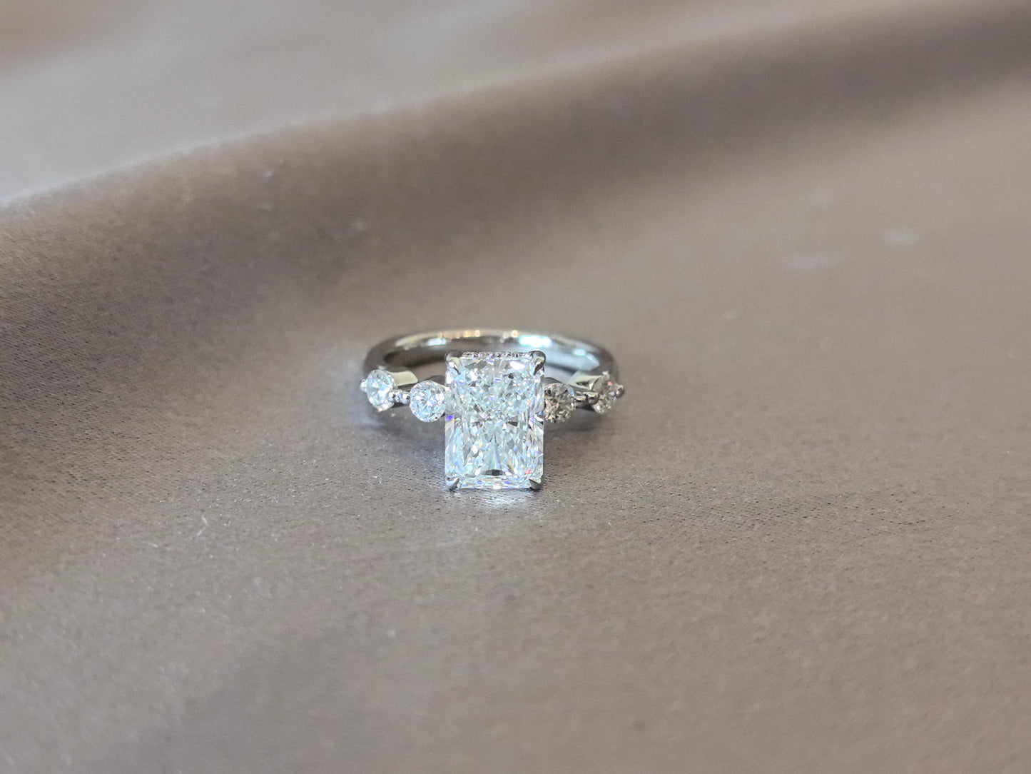 Radiant-Cut Diamond Split Shank Ring - Prong-Set - Hypoallergenic Fine Jewelry