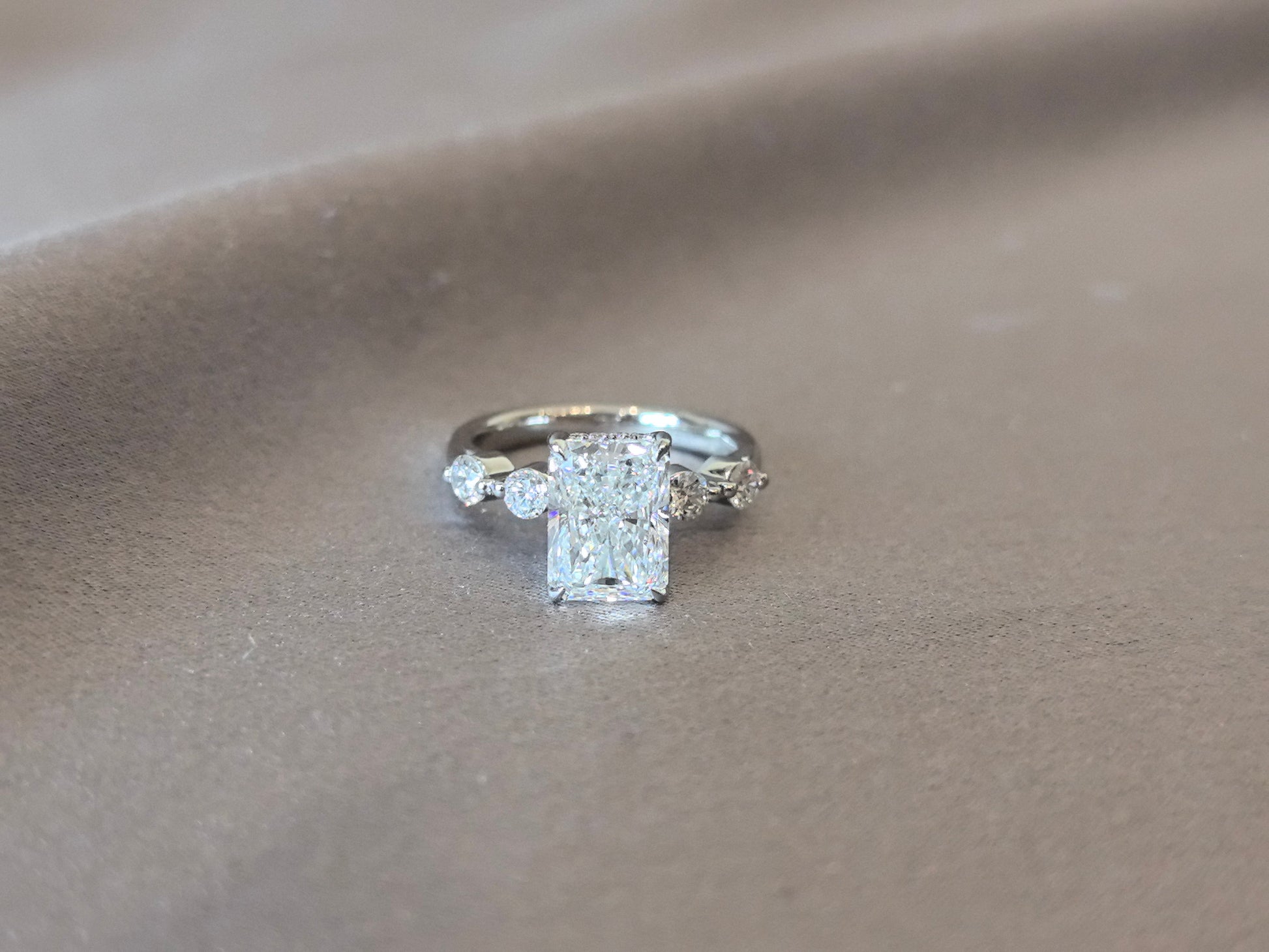 Radiant-Cut Diamond Split Shank Ring - Prong-Set - Hypoallergenic Fine Jewelry