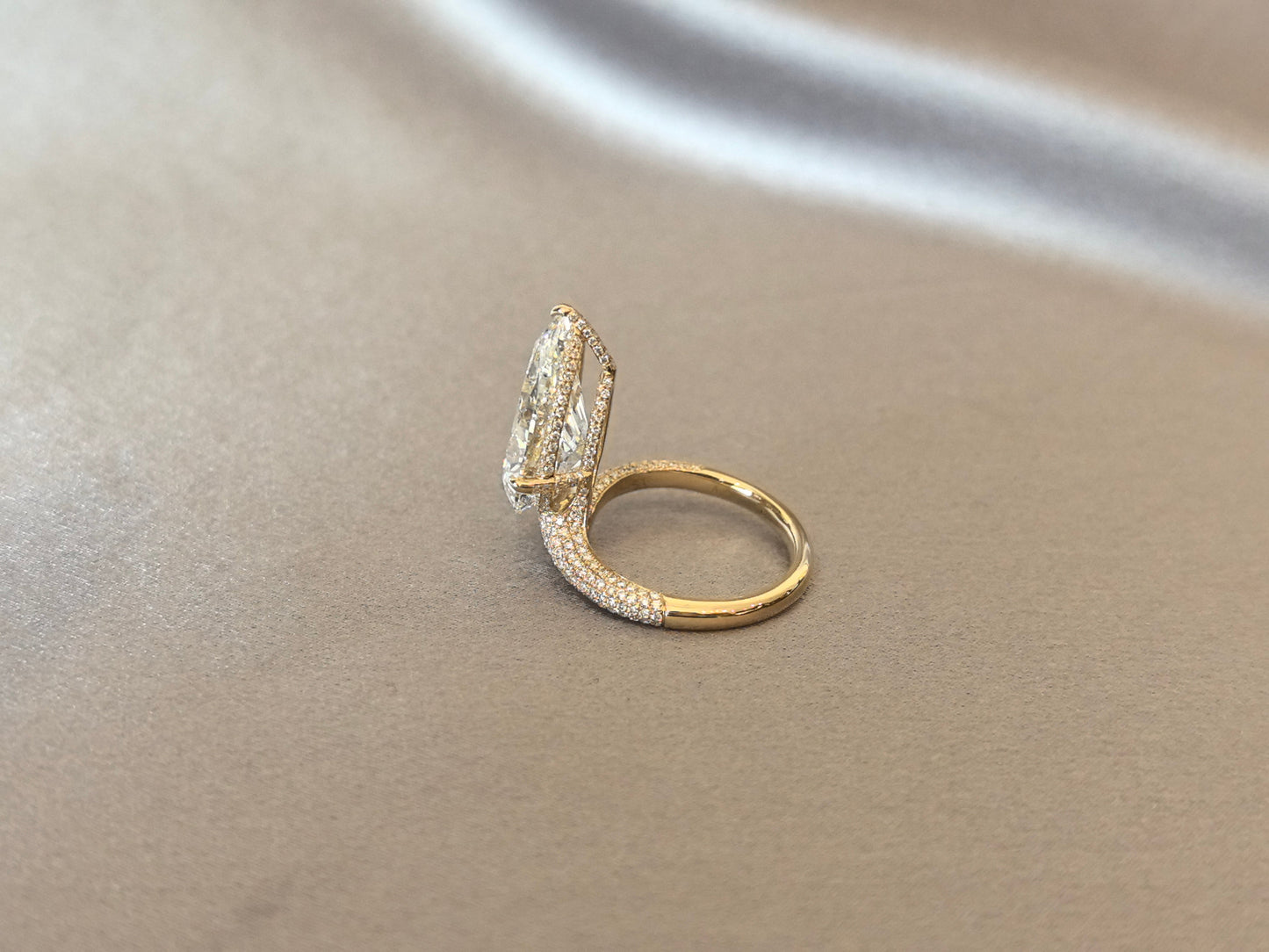 Pear-Shaped Diamond Solitaire Engagement Ring - Prong-Set - Delicate Milgrain Detailing (Copy)