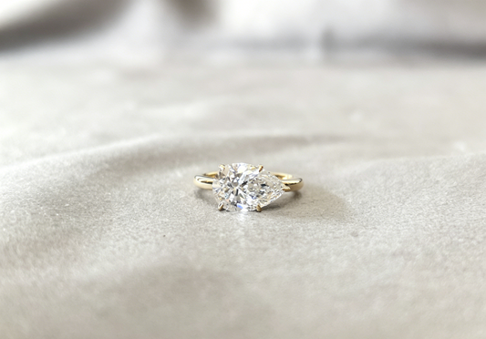 Pear-Shaped Lab Diamond Solitaire Ring - 4-Prong Setting - Classic Bridal Jewelry