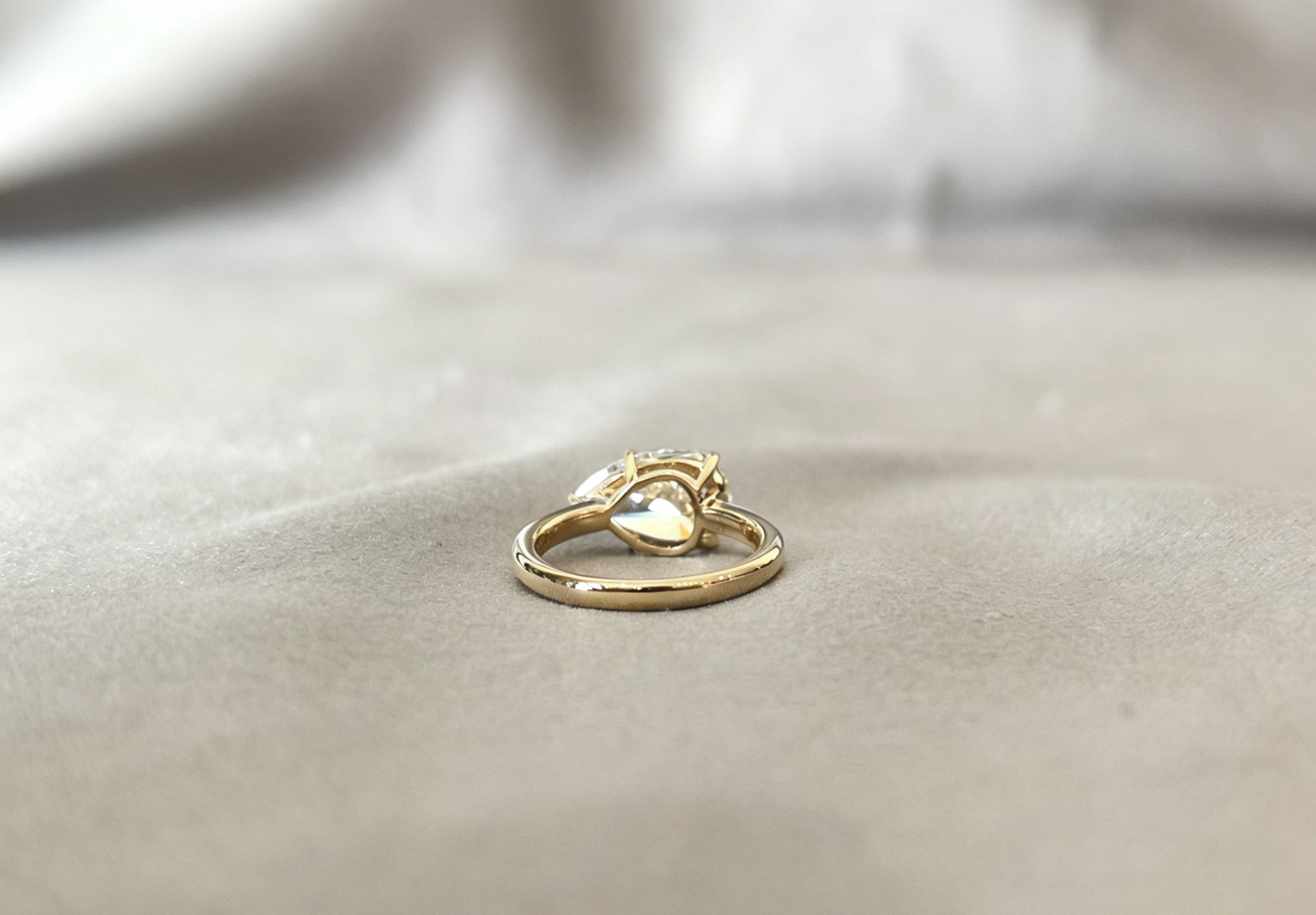Pear-Shaped Lab Diamond Solitaire Ring - 4-Prong Setting - Classic Bridal Jewelry