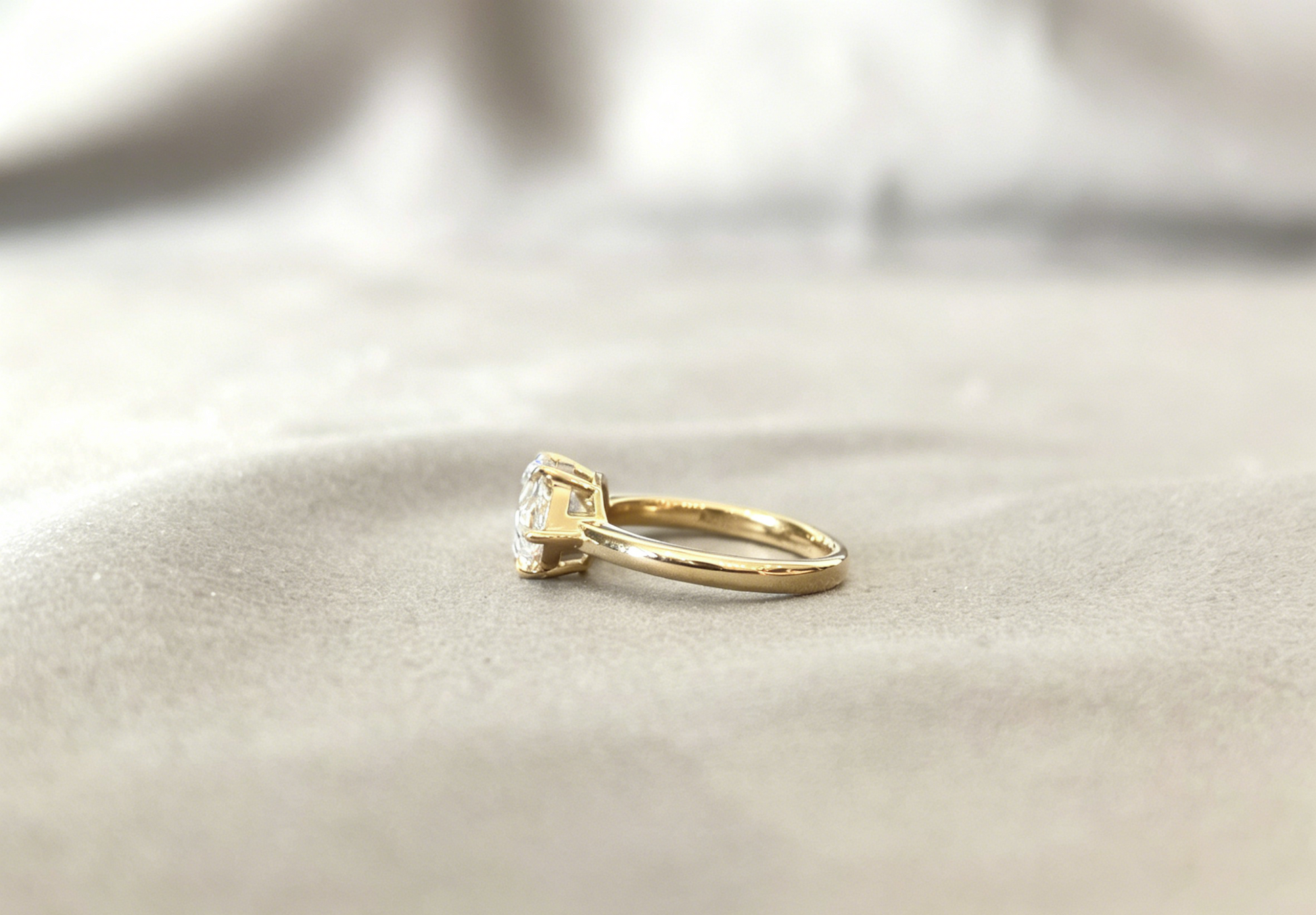 Pear-Shaped Lab Diamond Solitaire Ring - 4-Prong Setting - Classic Bridal Jewelry