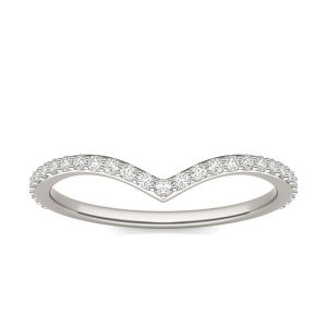 Curved Moissanite Wedding Band