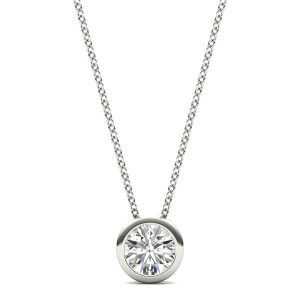 Round Brilliant Bezel Solitaire Pendant