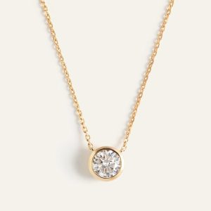Lab Grown Diamond Bezel Necklace 0.50ct