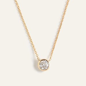 Lab Grown Diamond Bezel Necklace 0.25ctw