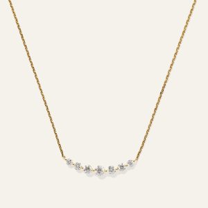 Lab Grown Diamond Graduated Bar Necklace