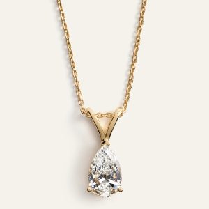 Pear Lab Grown Diamond Solitaire Necklace