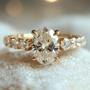 Oval Moissanite Solitaire Engagement Ring