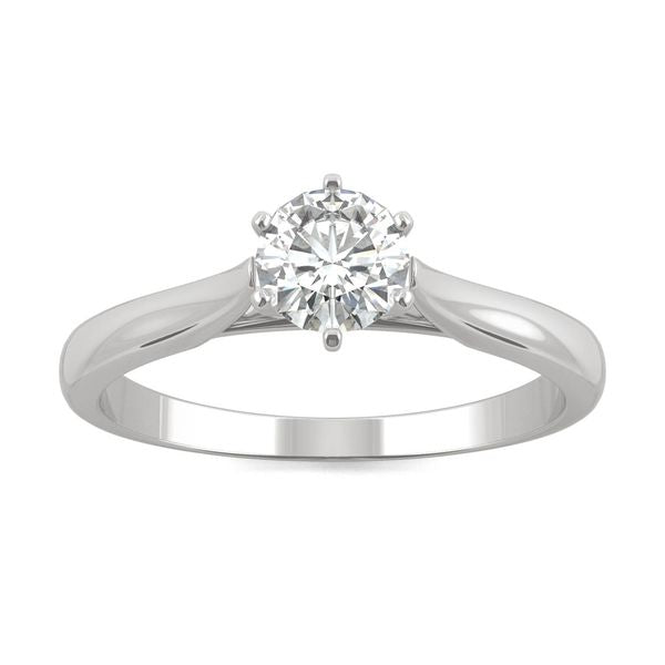 Petite Round Moissanite Solitaire Engagement Ring