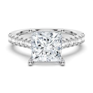 Princess Cut Moissanite Pav鑼?Engagement Ring