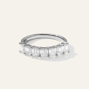 Emerald Cut Lab Diamond Seven Stone Band